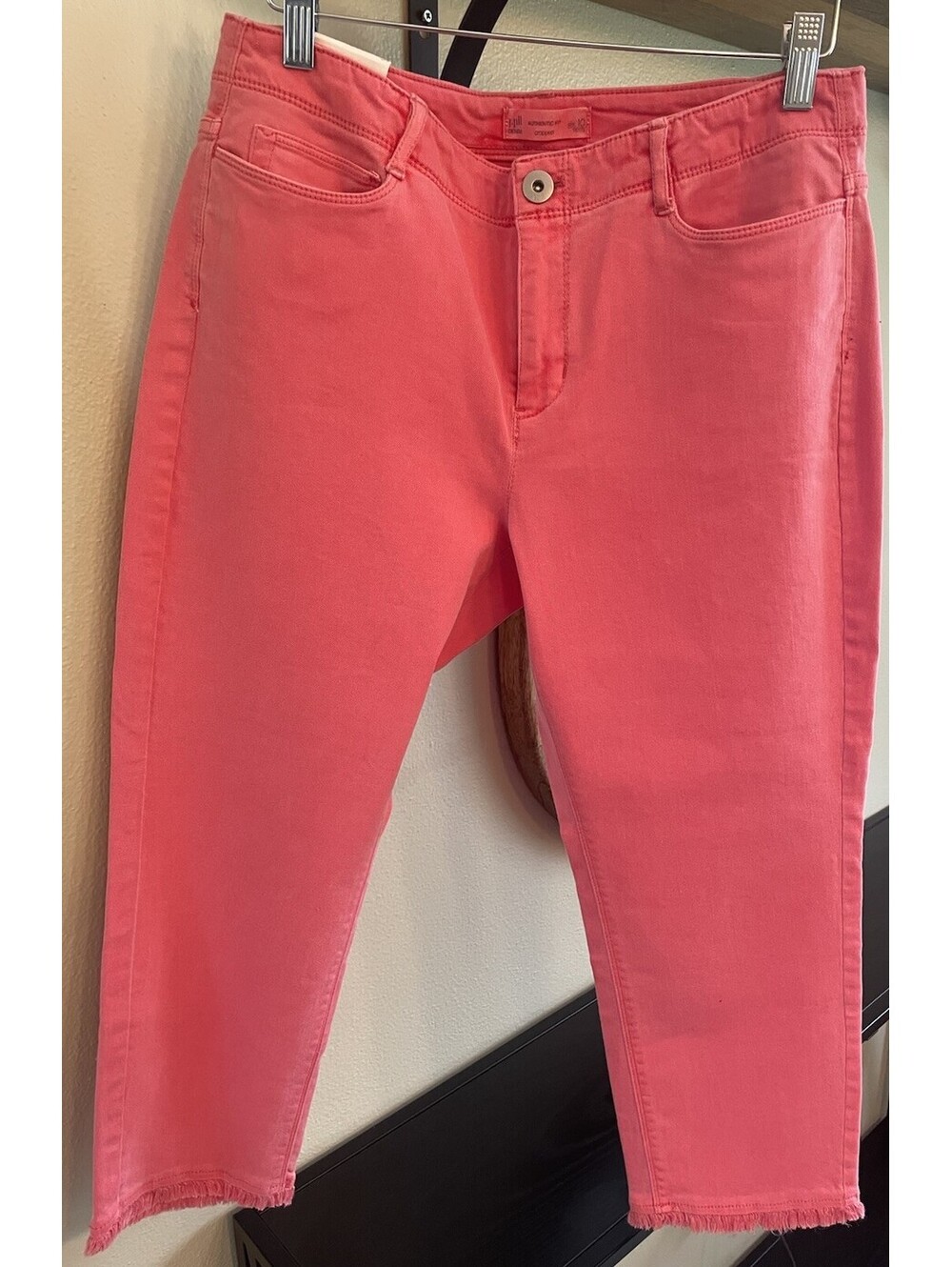 J. Jill Denim Authentic Fit Cropped Denim Size 10 Petite Jeans Peach Pink NWT